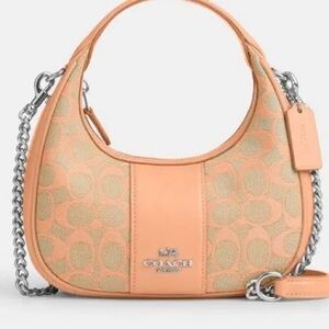 New Coach Carmen Tan and Peach Shoulder Bag